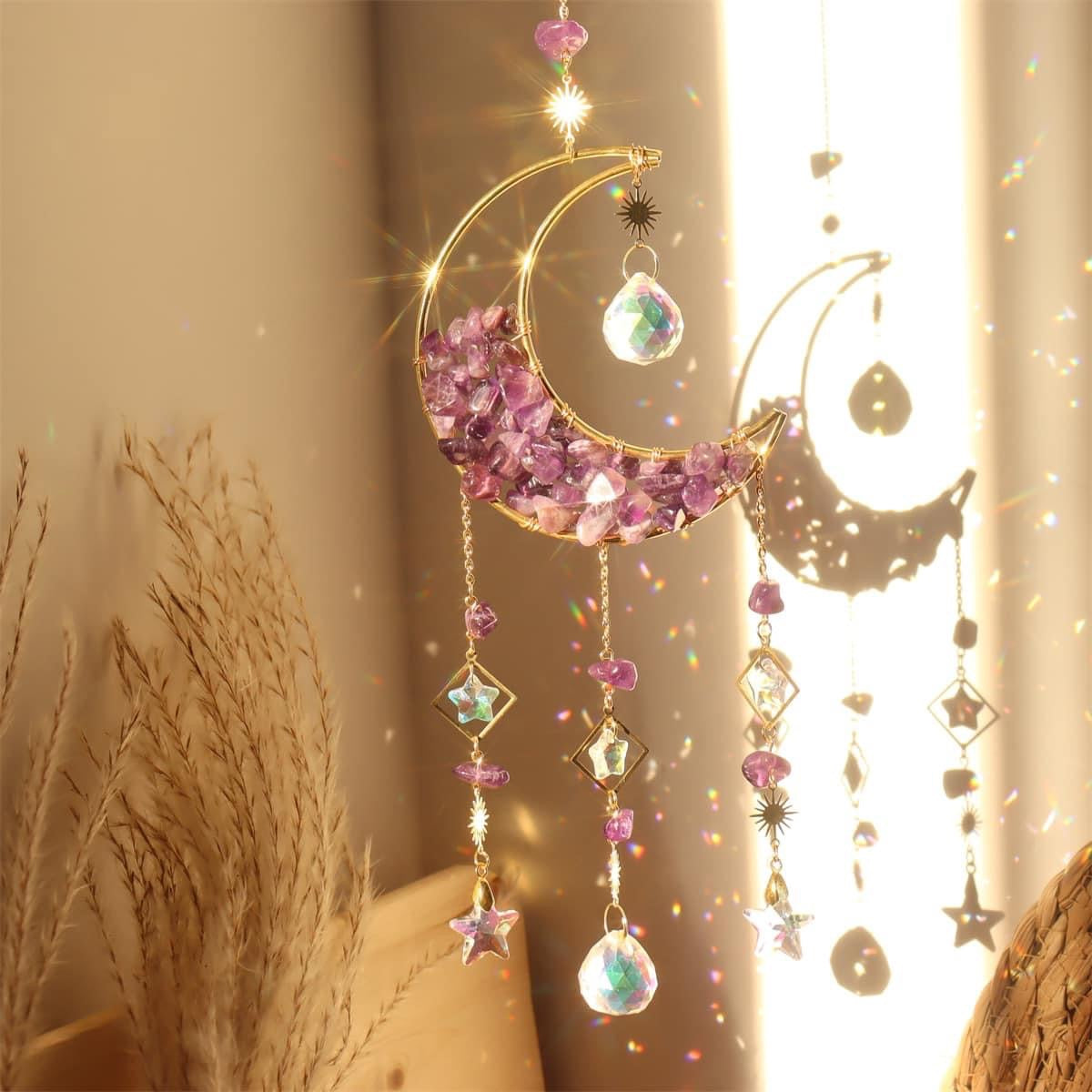 Crystal Sun and Moon Aesthetic Suncatcher