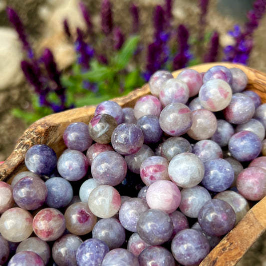 Mini Unicorn Stone and lepidolite Spheres