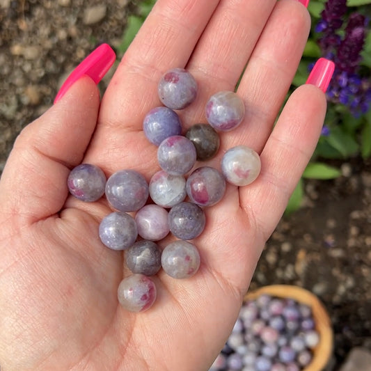 Mini Unicorn Stone and lepidolite Spheres