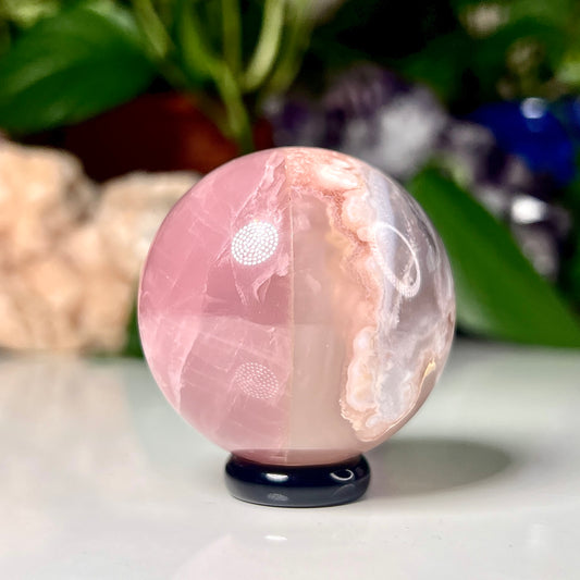 Rose Quartz Flower Agate Sphere