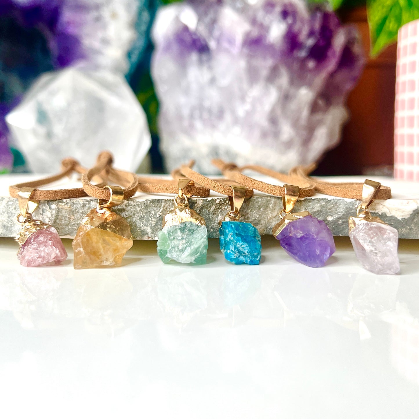 Raw Gemstone Pendants