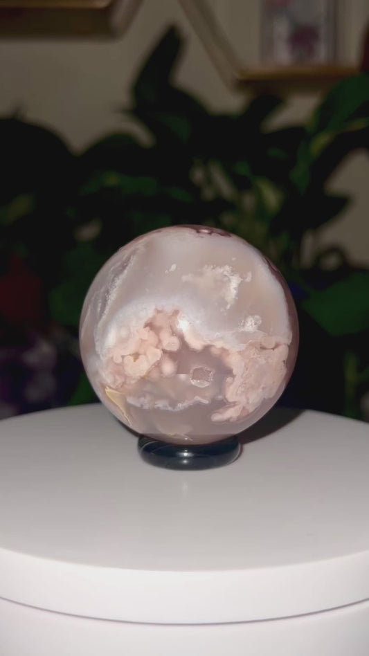 Rose Quartz Flower Agate Sphere