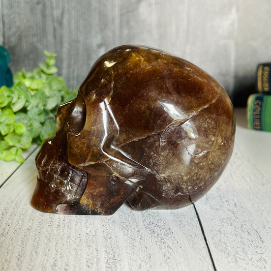 Yellow Fluorite Skull