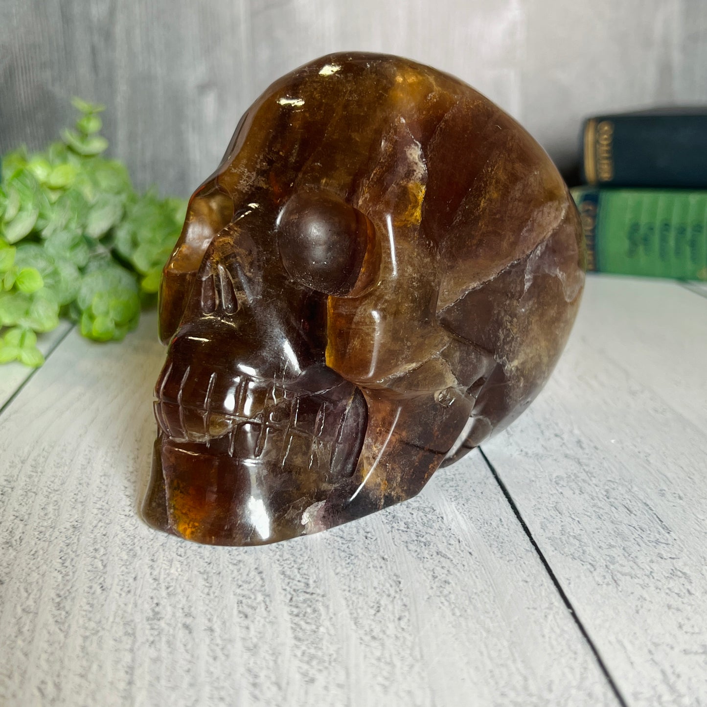 Yellow Fluorite Skull