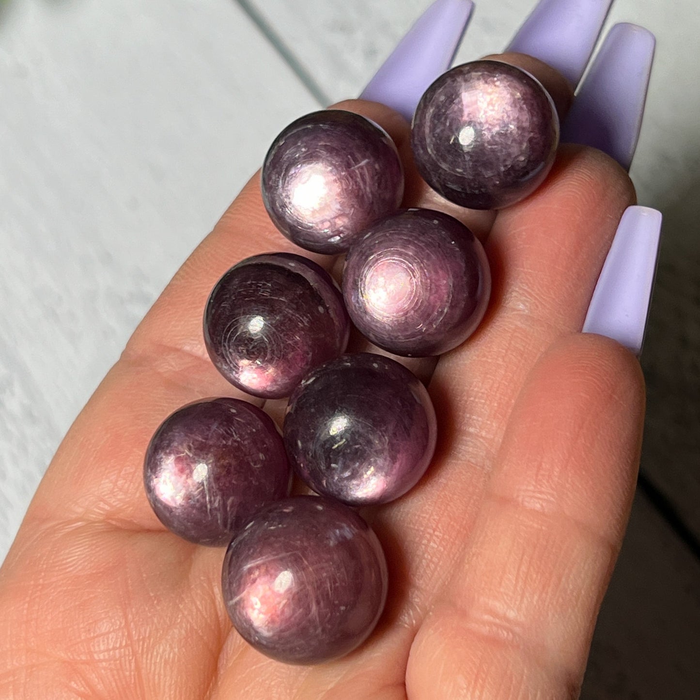 Gem Lepidolite Spheres