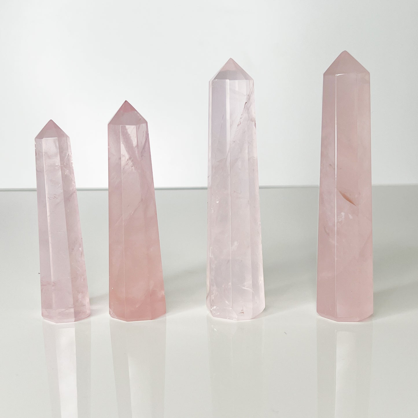 Girasol Rose Quartz Towers