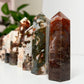 Rare Carnelian Moss Agate Towers