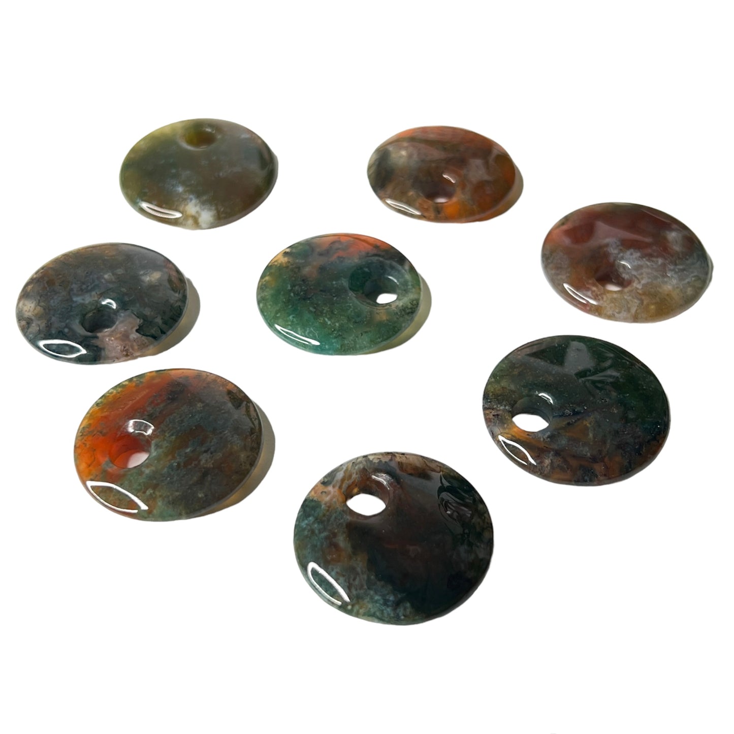 Carnelian Moss Agate Pendants