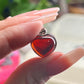 S925 Garnet Heart Pendant