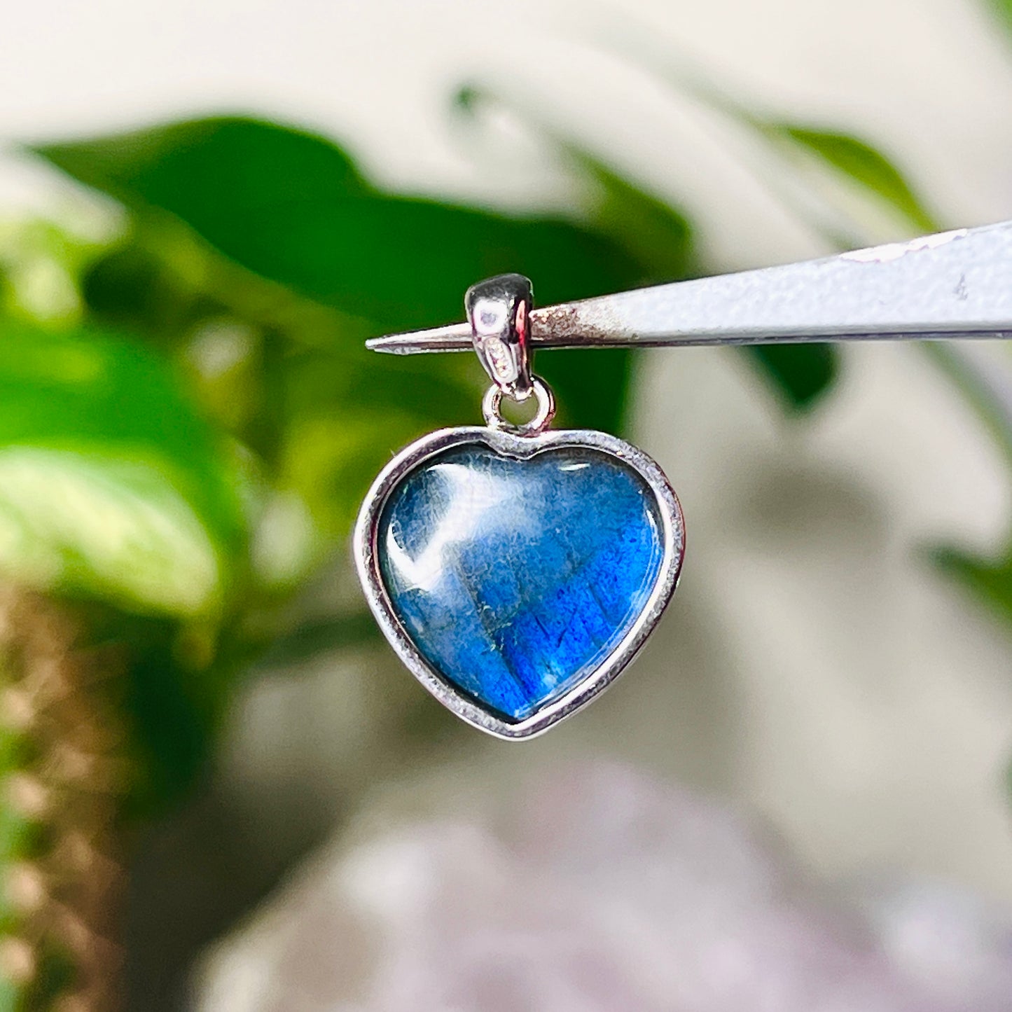 S925 Labradorite Heart Pendant