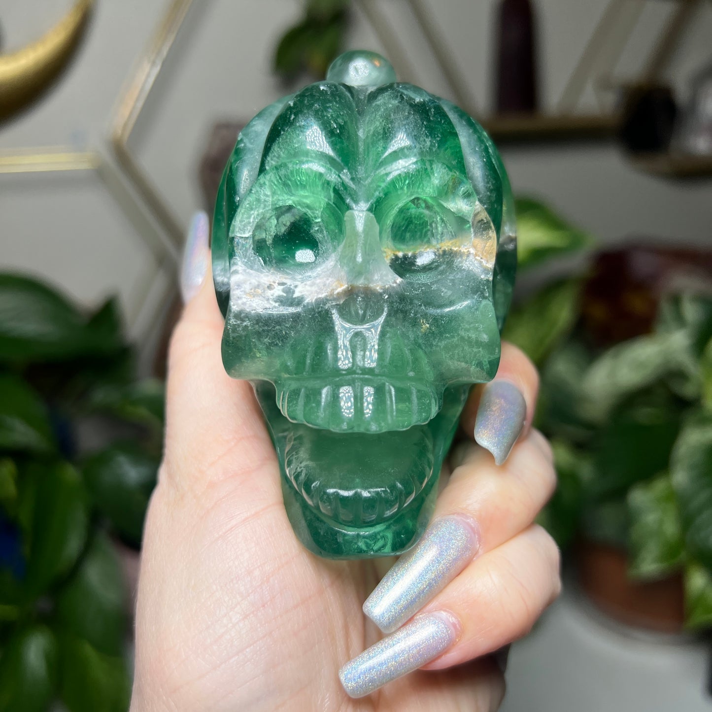 Fluorite Pumpkin Skull