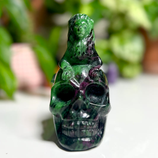 Ruby Zoisite Lion Skull