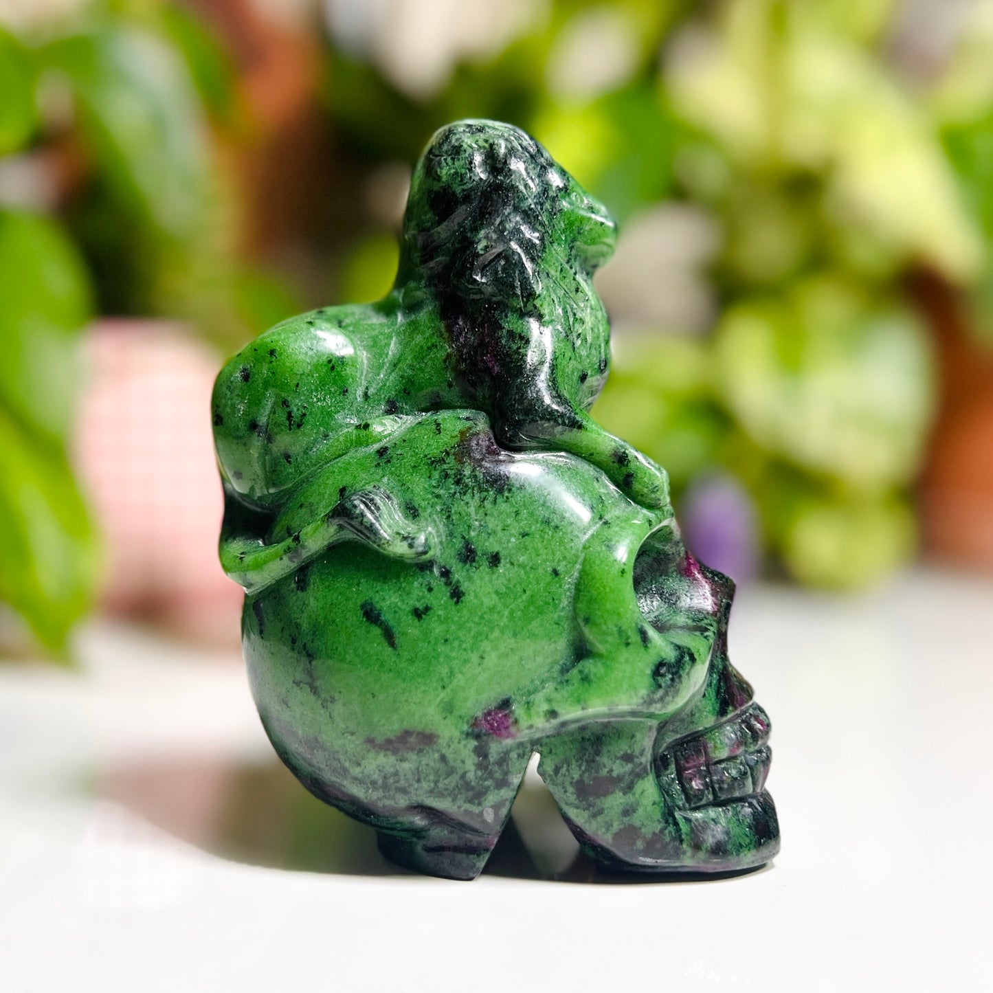 Ruby Zoisite Lion Skull