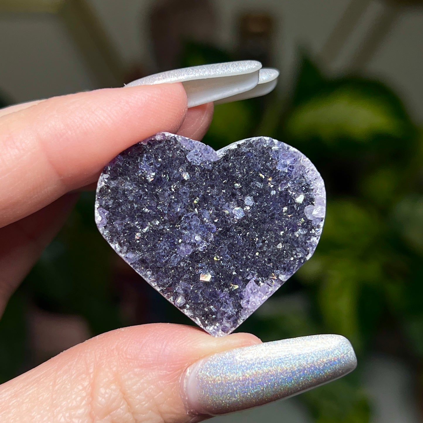 Druzy Amethyst hearts