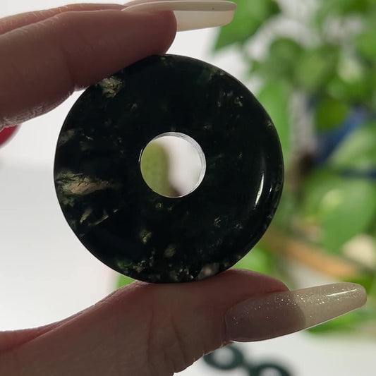 Large Moss Agate Donut