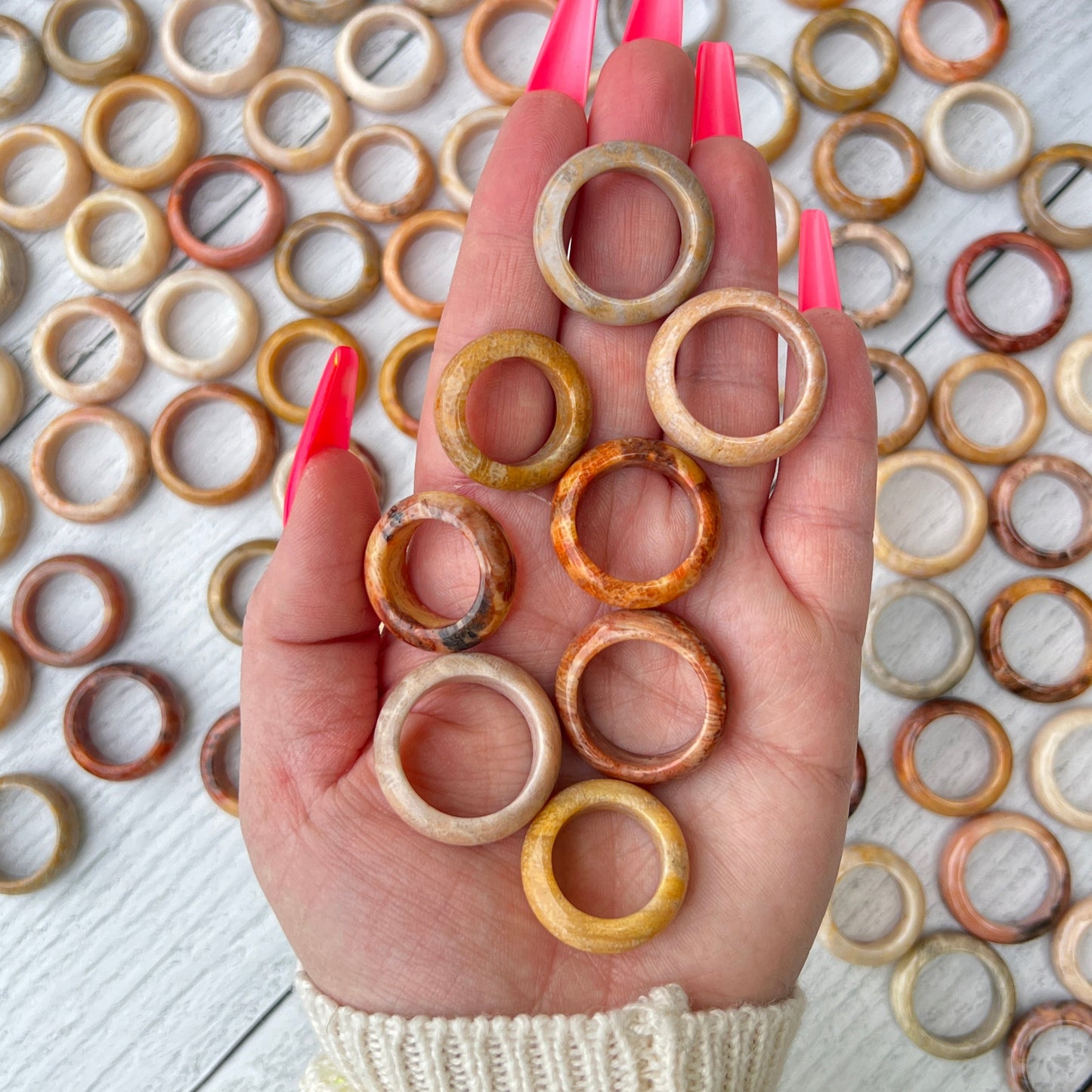 Coral Jasper Rings