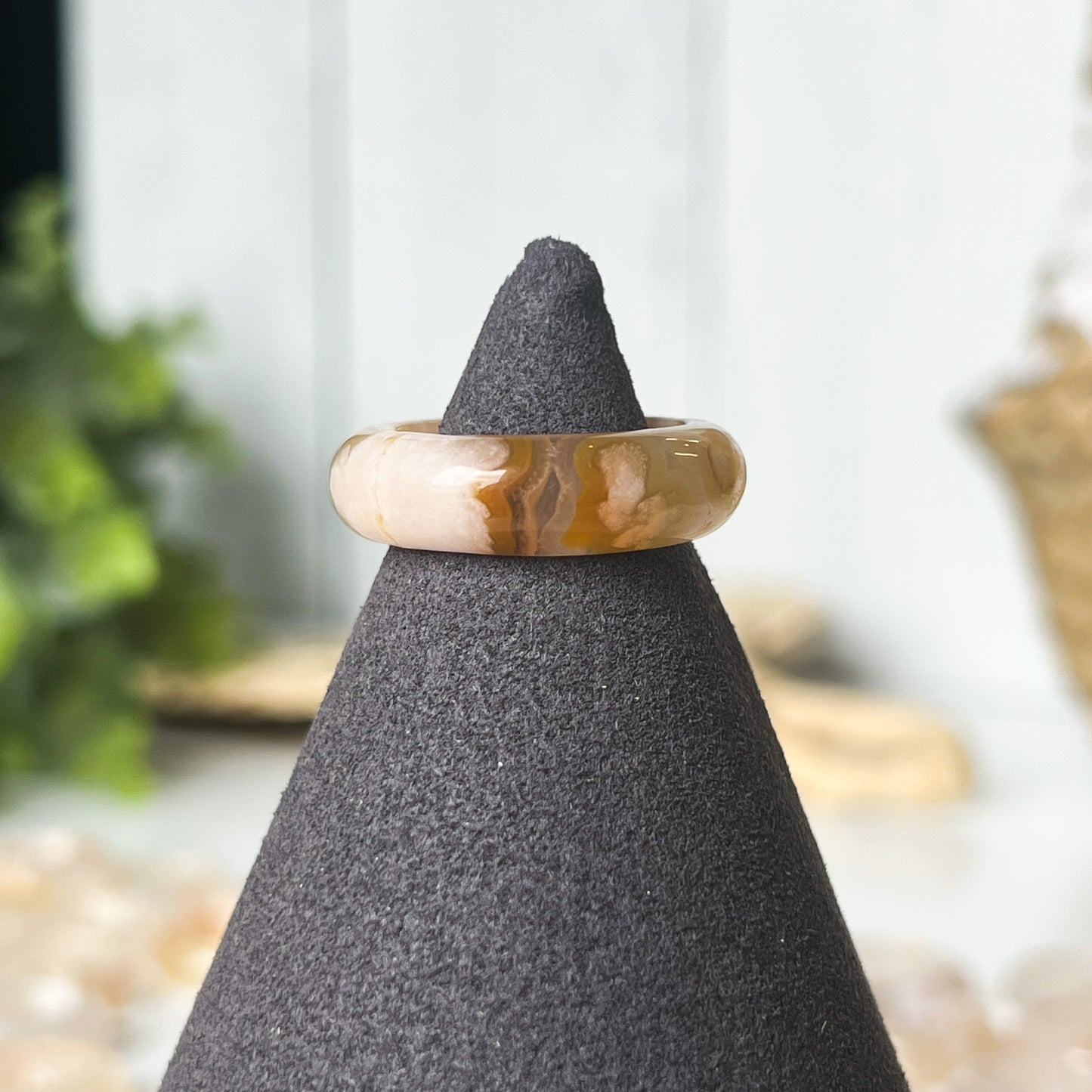 Flower Agate Ring