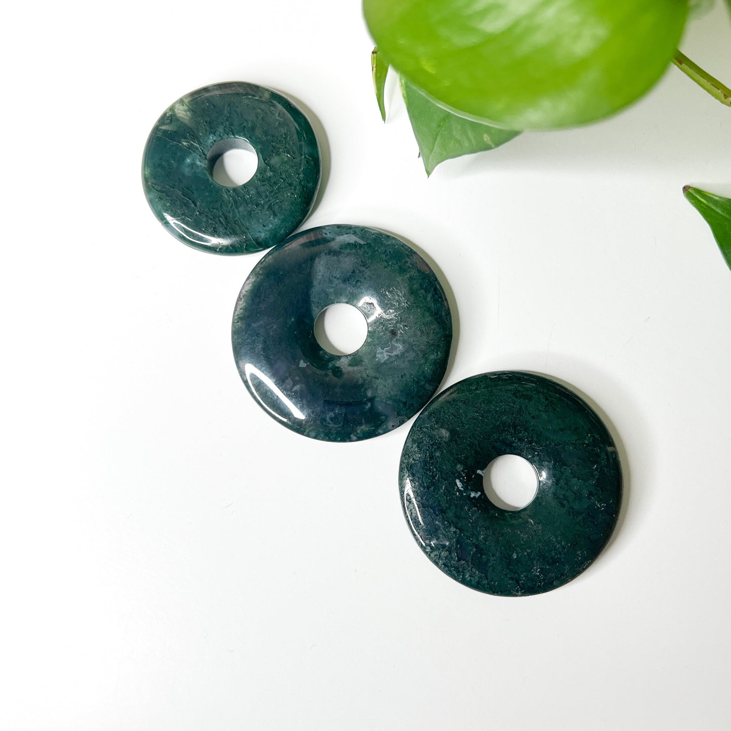 Large Moss Agate Donut