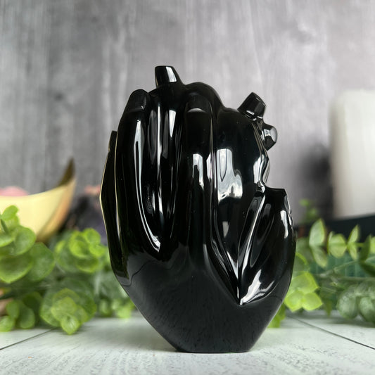 Rainbow Obsidian Anatomical Heart