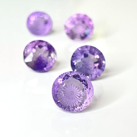 Engraved Amethyst Facets