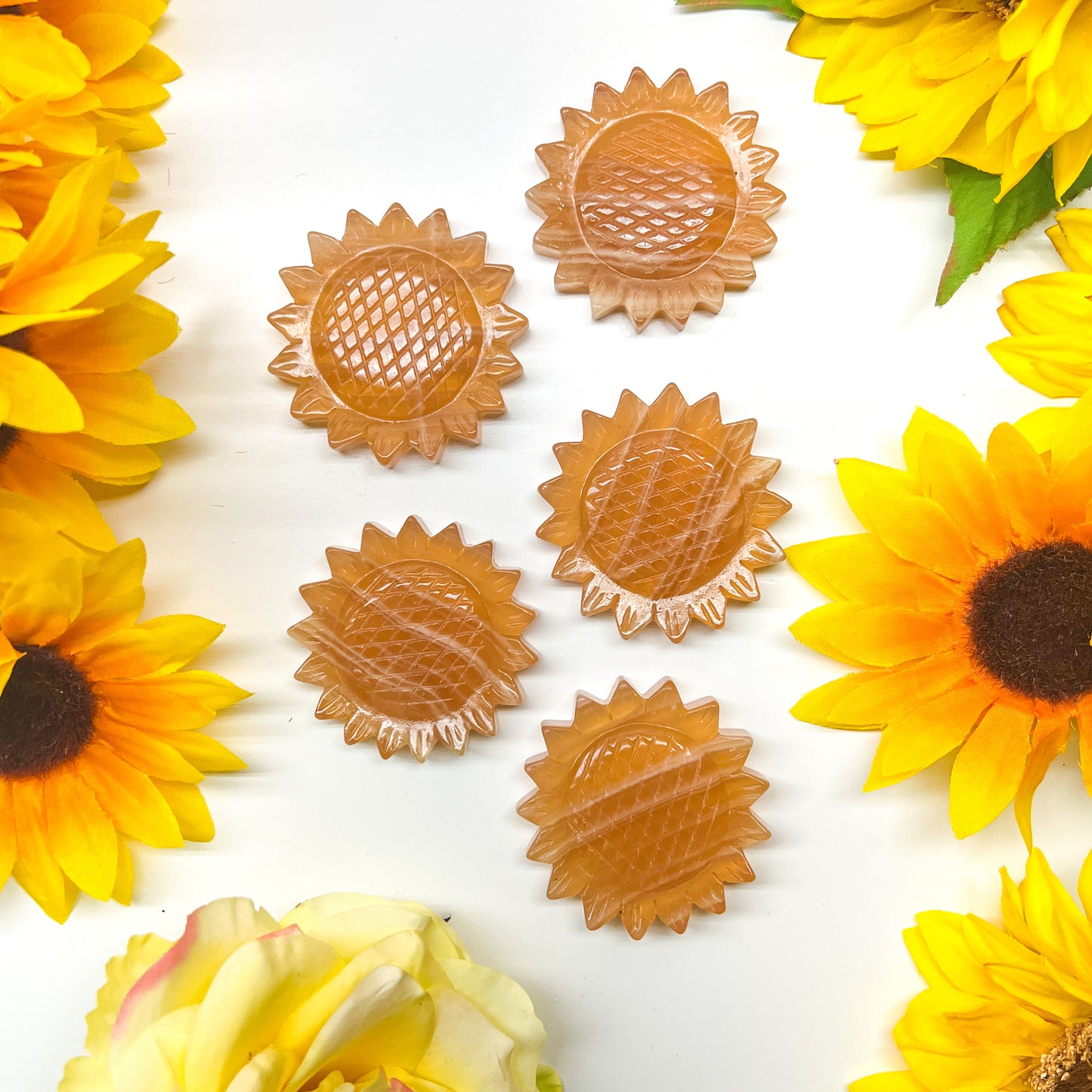 Orange Calcite Sunflower