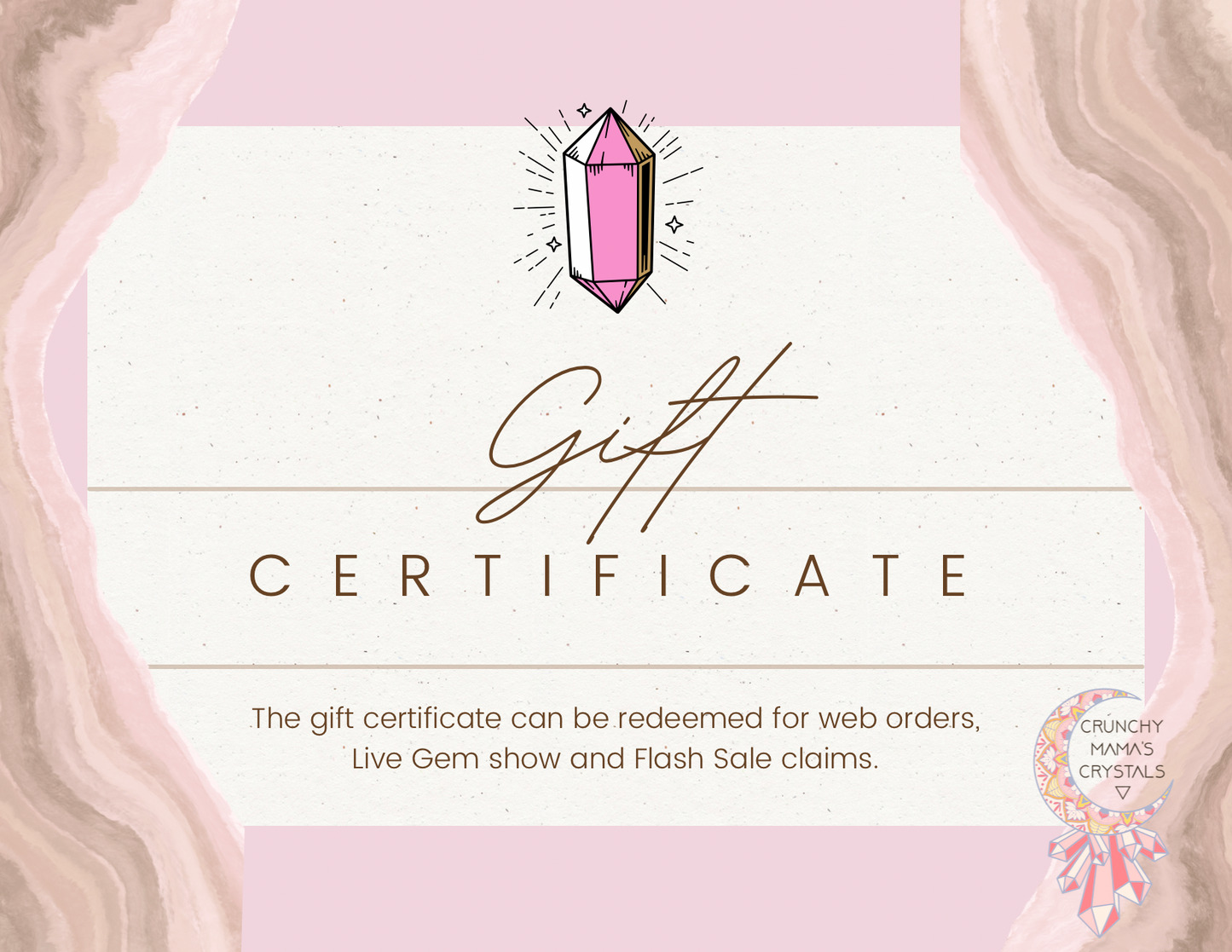 Crunchy Mama's Crystals Gift Card