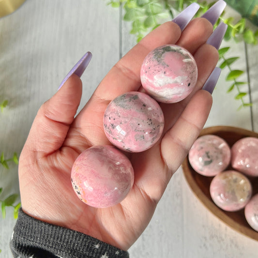 Peruvian Rhodonite Spheres