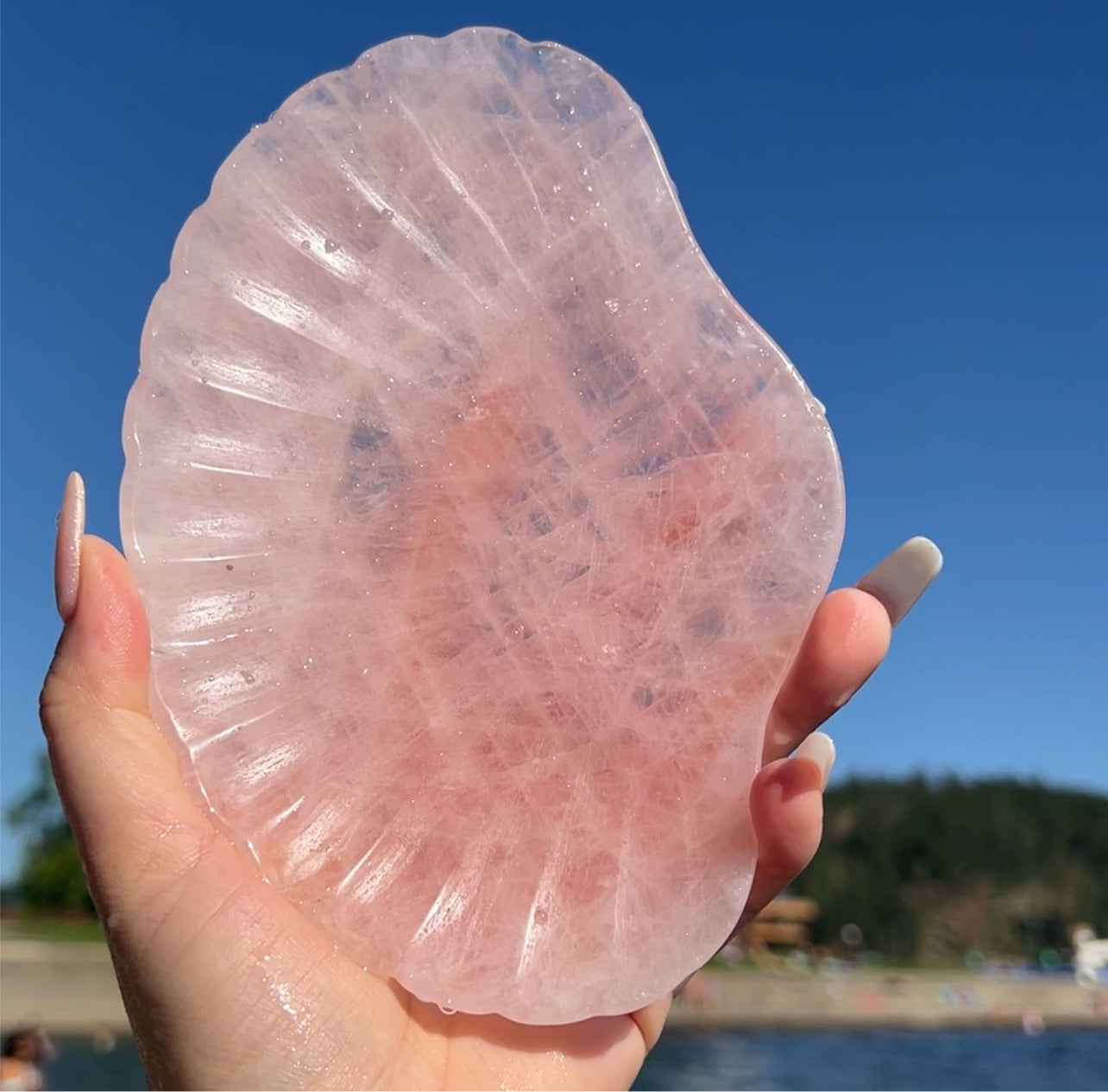 Rose Quartz Shell Bowl