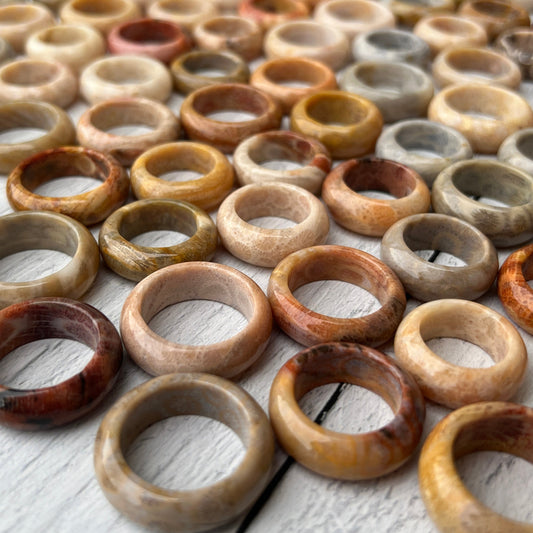 Coral Jasper Rings