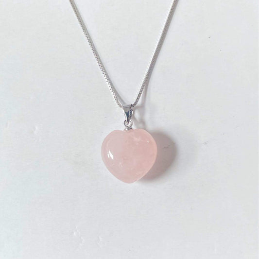 S925 Rose Quartz Heart Pendant